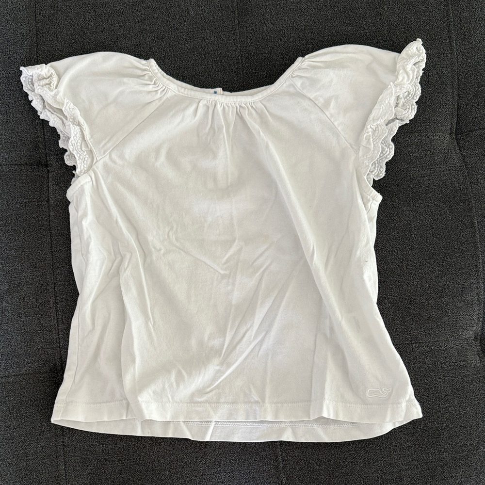 Vineyard Vines White Ruffle Sleeve Blouse